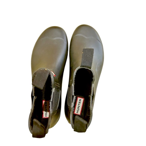 Hunter Black Rubber pull on short original Chelsea Boots size 10 - Picture 8 of 11